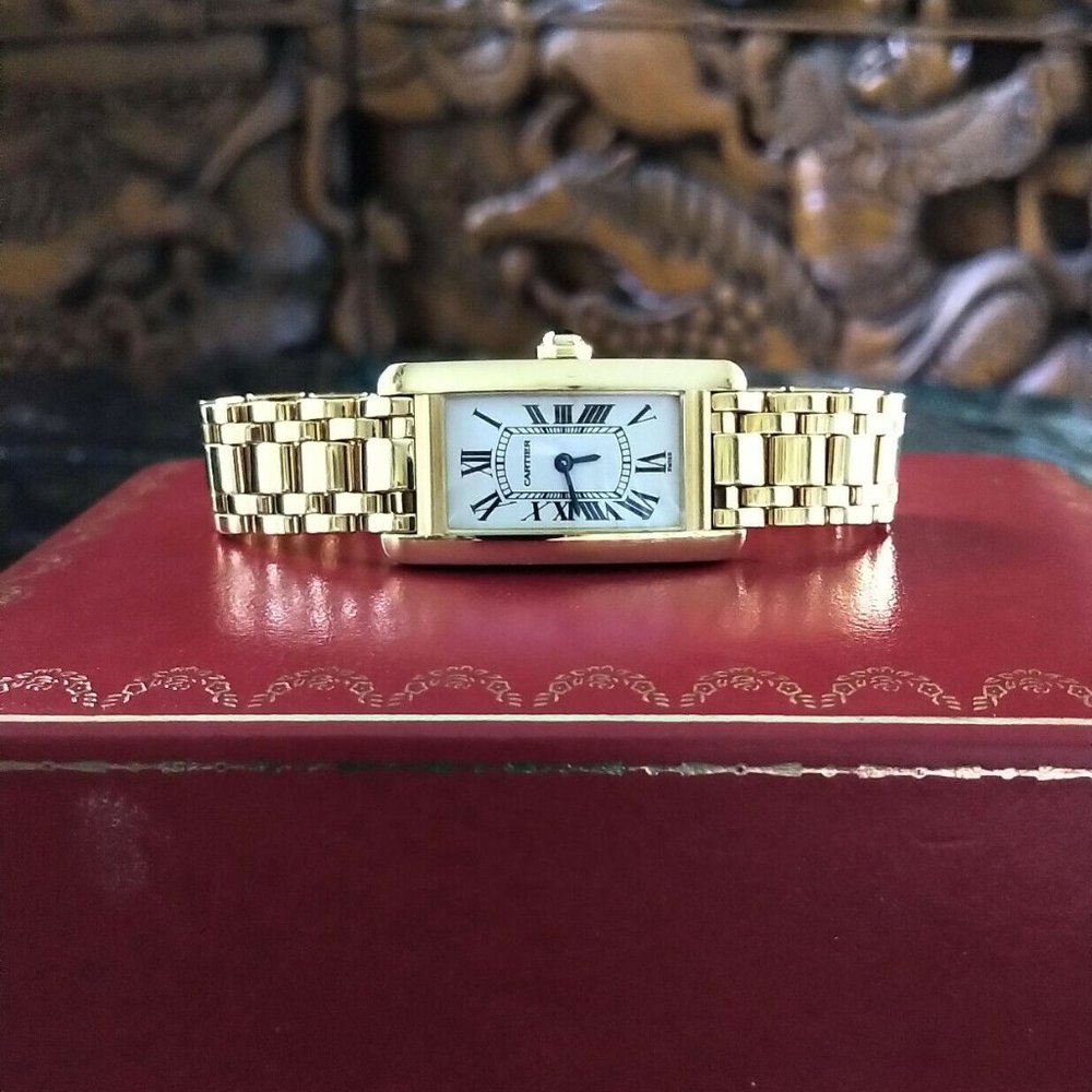 Cartier 18K Yellow Gold Tank Americaine American Watch - Picture 7 of 12
